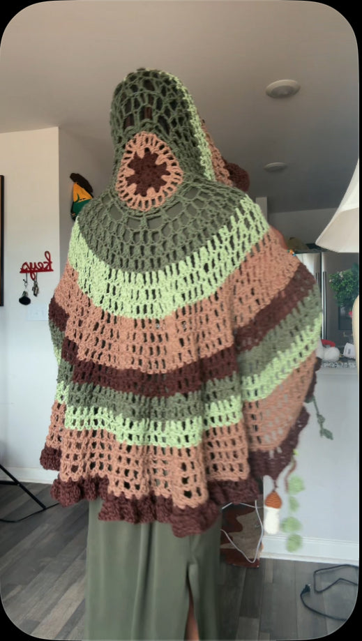 Mushroom Forest hooded "Veil Crochet pattern