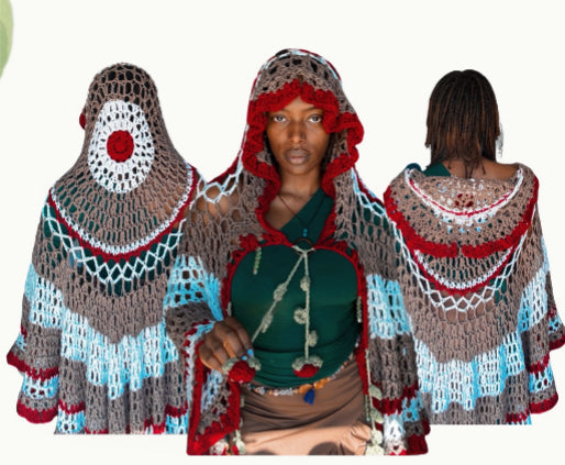 Berry Bloom Crochet Hooded Veil PATTERN