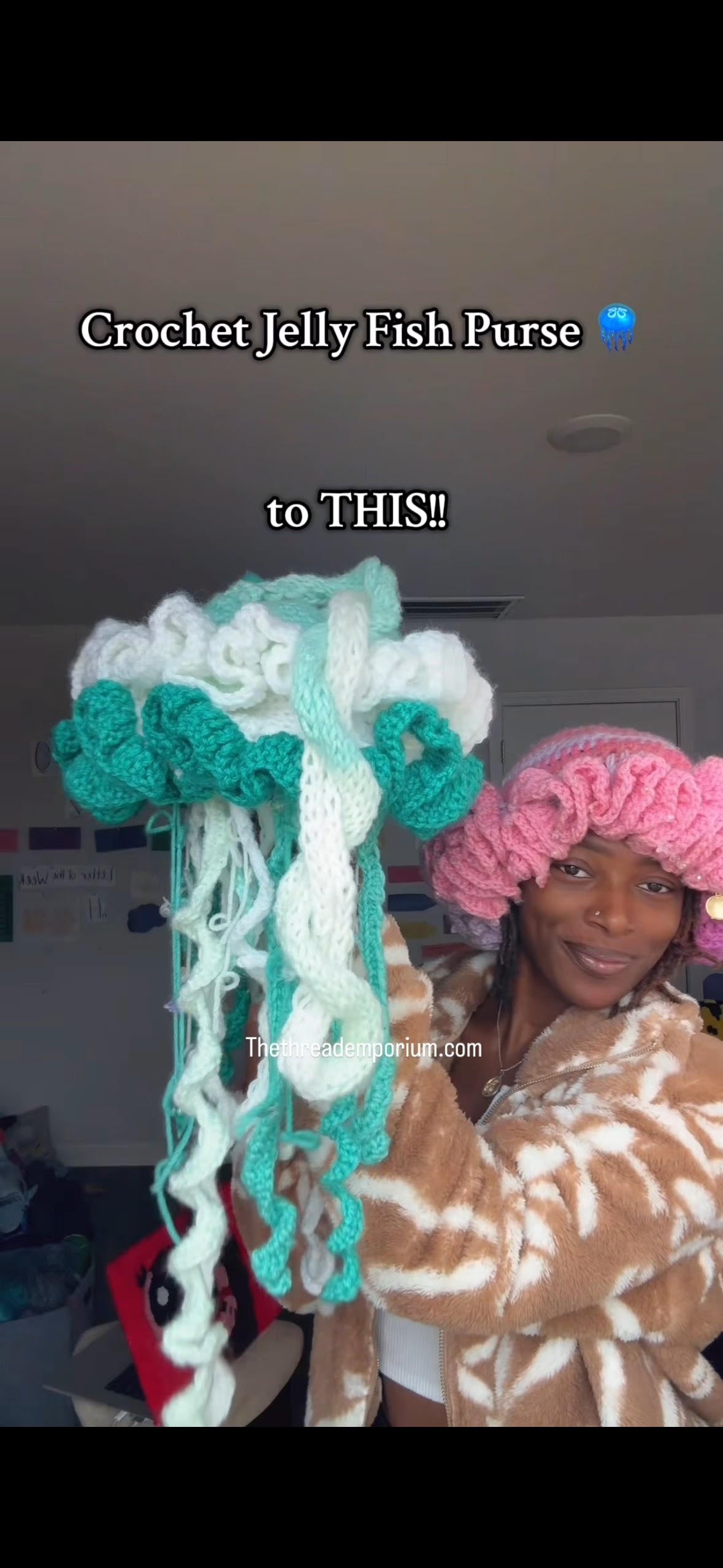 Crochet BioLume Jellyfish purse PATTERN 🪼